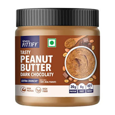 Deals, Discounts & Offers on  - Saffola FITTIFY Tasty Peanut Butter | Dark Chocolaty | Extra Crunchy | High Protein | High Fiber | Vegan| No Trans Fat | 340g