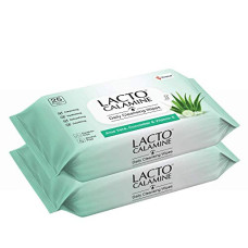 Deals, Discounts & Offers on Beauty Care - Lacto Calamine Daily Cleansing Face Wipes with Aloe Vera, Cucumber and Vitamin E, White, Pack of 2, 50 Count