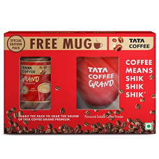 Deals, Discounts & Offers on  - Tata Coffee Grand Premium Instant Coffee | Special Edition Promo Pack | 100% Coffee Blend | With Flavour Locked Decoction Crystals| 50g Jar with Mug