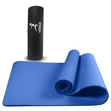 Deals, Discounts & Offers on  - Vifitkit Anti-Skid Yoga Mat with Carry Bag For Home Gym & Outdoor Workout, Water-Resistant, Soft, Easy to Fold (Blue, 6mm)