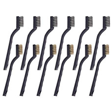 Deals, Discounts & Offers on  - DIY Crafts Mini Wire Brushes, Stainless Steel & Brass Brush Set, Curved Handle Scratch Brush
