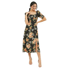Deals, Discounts & Offers on Women - [Sizes S, M, L, XL] Harpa Women's Polyester A-Line Midi Dress