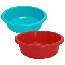 Deals, Discounts & Offers on  - Kuber Industries Multiuses Unbreakable Plastic Knead Dough Basket/Basin Bowl For Home & Kitchen 6 Ltr- Pack of 2 (Sky Blue & Red) 52KM3861