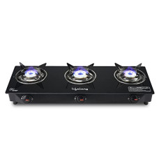 Deals, Discounts & Offers on  - Lifelong LLGS930 Manual Ignition, High Efficiency 3 Burner Gas Stove with Toughened Glass Top, ISI Certified, For LPG Use (1 Year Warranty, Doorstep Service, Black)