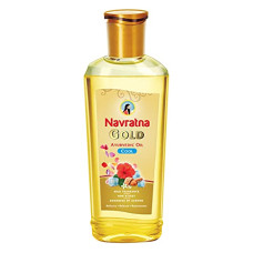 Deals, Discounts & Offers on Beauty Care - Navratna Gold Ayurvedic Oil |Non Sticky and Non Greasy |Mild Fragrance| Goodness of Almonds and 9 Ayurvedic Herbs |Relieves Body Aches, Sleeplessness, Headache and Fatigue, 500ml