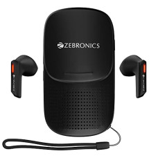 Deals, Discounts & Offers on Electronics - ZEBRONICS Sound Bomb X1 3-in-1 Wireless Bluetooth v5.0 Earbuds + Speaker Combo with 30 Hour Backup, Built-in LED Torch, Call Function, Voice Assistant, Type C and Splash Proof Portable Design (Black)