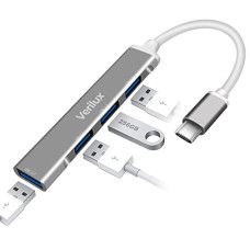 Deals, Discounts & Offers on  - Verilux USB C Hub, USB Hub with 4 USB Ports (1 USB 3.0 & 3 USB 2.0 ) High Speed Aluminum Type C Hub Compatible with MacBook Pro/Air, iPad Pro, Dell, XPS, Surface, and Other Type-C Devices