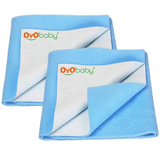 Deals, Discounts & Offers on Baby Care - OYO BABY Dry Sheet Combo (2 Count (Pack of 1), Blue)