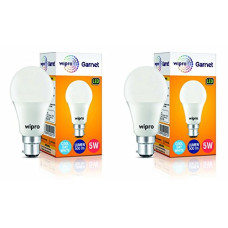 Deals, Discounts & Offers on  - wipro 5W B22D Led Cool White Bulb, Pack of 2 (Garnet)