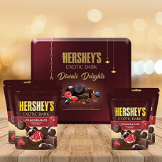 Deals, Discounts & Offers on  - HERSHEY'S Exotic Dark - Diwali Delights Gift Pack Pomegranate 266g, Chocolate