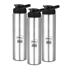 Deals, Discounts & Offers on  - Pigeon INOX Hydra 1000 900 ml Sipper (Pack of 3, Black, Steel/Chrome, Steel)