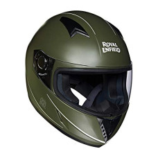 Deals, Discounts & Offers on  - Royal Enfield Full Face Helmet Battle Green Thinstripe (M) 58 cm(RRGHEI000044)