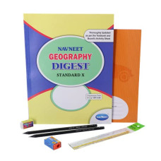 Deals, Discounts & Offers on Stationery - Navneet Youva | Std 10 Geography Digest Study Kit 1 | Happiness Combo (1 Digest + 1 Notebook + 2 Pencils +1 Sharpener + 1 Eraser + 1 Scale), Multi Color, (23894)