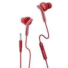 Deals, Discounts & Offers on Headphones - ZEBRONICS Zeb-Bro in Ear Wired Earphones with Mic, 3.5mm Audio Jack, 10mm Drivers, Phone/Tablet Compatible(Red)