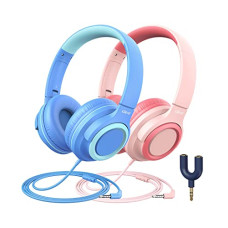 Deals, Discounts & Offers on Headphones - iClever Kids Headphones with Microphone Wired Girls Headphones for Kids Teens with Sharing Splitter Foldable Stereo Children Headset
