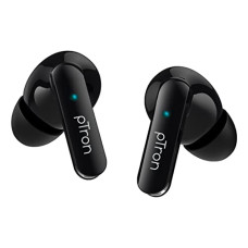 Deals, Discounts & Offers on Headphones - pTron Bassbuds Duo in Ear Earbuds with 32Hrs Total Playtime, Bluetooth 5.1 Wireless, Stereo Audio, Touch Control TWS, with Mic, Type-C Fast Charging, IPX4 & Voice Assistance (Black)