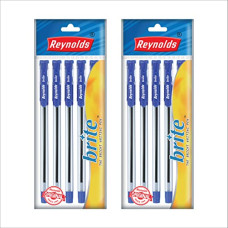 Deals, Discounts & Offers on Stationery - Reynolds BRITE BP - BLUE (Pack Of 10) | Lightweight Ball Pen With Comfortable Grip