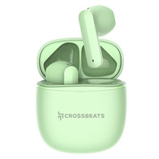 Deals, Discounts & Offers on Headphones - Crossbeats Airpop True Wireless Earbuds with 30Hrs Playtime Ultralight Bluetooth Earphone with Mic & Voice Assistant, Passive Noise Cancelling Headset, Type-C Fasting Charging-Green