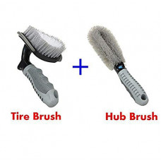 Deals, Discounts & Offers on  - KANDID Car Motorcycle Wheel ABS Plastic Steel Wire PP Tire and Clean Brush Cleaning Tool Kit - Set of 2