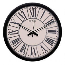 Deals, Discounts & Offers on  - Amazon Brand - Solimo Plastic 12-inch Wall Clock - Designer (Silent Movement, Black Frame)