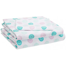 Deals, Discounts & Offers on  - AmazonBasics Kid's Soft, Easy-Wash Microfiber Floral Single Sheet with pillow cover Set (Jade Medallion)