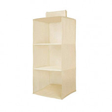 Deals, Discounts & Offers on  - PrettyKrafts Hanging 3 Shelves Wardrobe Organiser - Beige