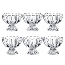 Deals, Discounts & Offers on  - Padar Ice Cream Crystal Transparent Flower Dessert Plastic Bowl, 120 ml (Set of 6)