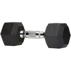 Deals, Discounts & Offers on  - AmazonBasics Rubber Encased Hex Dumbbell Weight - 14 x 6.3 x 5.5 Inches, 18 kg