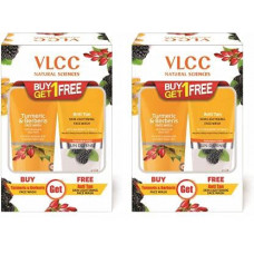 Deals, Discounts & Offers on Beauty Care - VLCC Vlcc Turmeric & Berberis Face Wash + Anti Tan Skin Lightening Face Wash (Buy 1 Get 1) (Pack of 2))