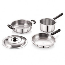 Deals, Discounts & Offers on Cookware - BMS Lifestyle 4-Piece Induction Friendly Stainless Steel Cookware Set, Silver