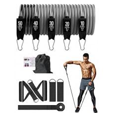 Deals, Discounts & Offers on  - GOCART WITH G LOGO Resistance Bands, Exercise Bands Include 5 Different Levels Exercise Bands, Door Anchor, Foam Handles, Ankle Straps and Carrying Bag
