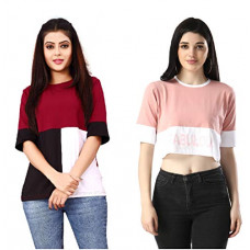 Deals, Discounts & Offers on Laptops - [Size XL] DHRUVI TRENDZ Women's Plain Lycra with Plain Design on Half-Sleeve Regular Fit Office wear,Casual wear Top