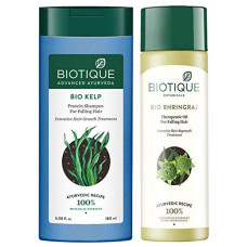 Deals, Discounts & Offers on Beauty Care - Biotique Bio Kelp Protein Shampoo For Falling Hair Intensive Hair Regrowth Treatment, 180ml & Biotique Bio Bhringraj Ayurvedic Therapeutic Hair Oil, 200ml