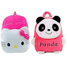 Deals, Discounts & Offers on  - blue tree Soft Synthetic Material Plush Cartoon Panda and Hello Kitty Toy Backpack for Kids