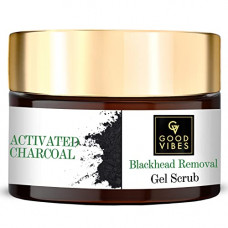Deals, Discounts & Offers on Beauty Care - Good Vibes Activated Charcoal Blackhead Removal Gel Scrub - 50 g - Deep Pore Cleansing and Moisturizing For All Skin Types - Cruelty and Paraben Free