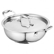 Deals, Discounts & Offers on Cookware - Signoraware Tri-Ply Stainless Steel Induction Compatible Extra Deep Kadai with Stainless Steel Lid, 24cm, Capacity 3.5 Liter, Silver