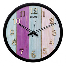 Deals, Discounts & Offers on  - Amazon Brand - Solimo 12-inch Contemporary Plastic & Glass Wall Clock - Designer (Silent Movement, Black Frame)