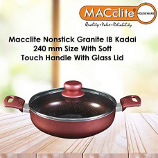 Deals, Discounts & Offers on Cookware - MACclite Non Stick Aluminium Copper Granite Finish Kadai 2.5L 24cm Diameter with Glass Lid Induction Bottom, 5 Layer Coating with Soft Touch Molded Handle 2 in 1 Induction & Lpg Stove Compatible