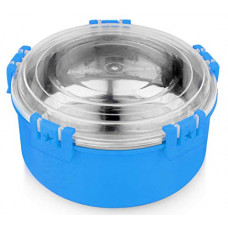 Deals, Discounts & Offers on  - Signoraware Lock n store Micro Steel round with Lid, 275ml, Set of 1, Blue