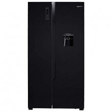 Deals, Discounts & Offers on  - (Renewed) AmazonBasics 564 L Frost Free Side-by-Side Refrigerator with Water Dispenser (Black Glass Door)