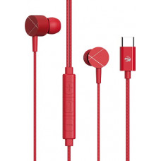 Deals, Discounts & Offers on Headphones - ZEBRONICS Zeb-Buds C2 in Ear Type C Wired Earphones with Mic, Braided 1.2 Metre Cable, Metallic Design, 10mm Drivers, in Line Mic & Volume Controller (Red)