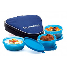 Deals, Discounts & Offers on  - Signoraware Plastic Sleek Lunch with Bag, T Blue
