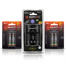 Deals, Discounts & Offers on Electronics - Smartcell CHR6R03-4 NimH AA/AAA/R22 9V Rechargeable Battery Charger + 2 AA 2500mAH + 2 AA 800mAH Rechargeable Battery