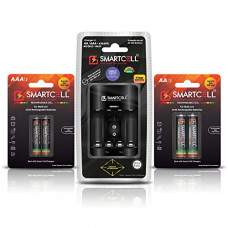 Deals, Discounts & Offers on Electronics - Smartcell CHR6R03-4 NimH AA/AAA/R22 9V Rechargeable Battery Charger + 2 AAA 1000mAH + 2 AA 800mAH Rechargeable Battery