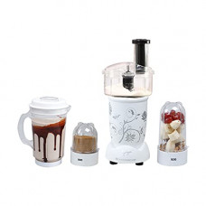 Deals, Discounts & Offers on  -  Wonderchef Nutri-Blend Compact Food Processor With Atta Kneader, 400W, 22000 RPM Mixer-Grinder, Blender, Chopper, Juicer, SS Blades, 4 Unbreakable Jars, 2 Years Warranty, White, E-Recipe Book By Chef Sanjeev Kapoor