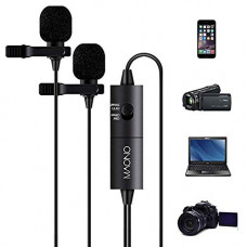 Deals, Discounts & Offers on  - Maono AU-200 Dual Collar Lavalier Microphone, Condenser Clip on Mic For Youtube Recording, Mobile phone, pc,