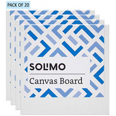 Deals, Discounts & Offers on  - Amazon Brand - Solimo Medium Grain Cotton Canvas Board, 3 x 3 inch, Set of 20