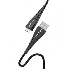 Deals, Discounts & Offers on Electronics - Tyoon WC504 1M 2.4A Type C Wire with Fast Charge & SYNC Function with HIGH-Speed Data Transfer Cable Black