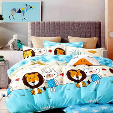 Deals, Discounts & Offers on  - PRIDHI Glace Cotton Double Bedsheet with Two Pillow Cover For Home, Bedroom, Kids Bedsheet (90 x 100 Inch, Multi Color 1)