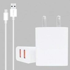 Deals, Discounts & Offers on Mobile Accessories - Portronics Adapto 488 Quick Charger USB Wall Adapter with 2.4A Quick Charging Dual USB Port + Micro USB Charging Cable